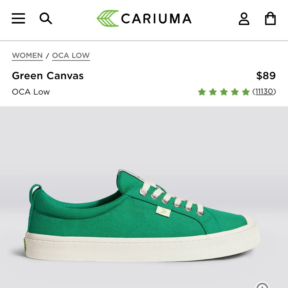 Cariuma Women's Green Canvas Sneakers - Picture 12 of 12